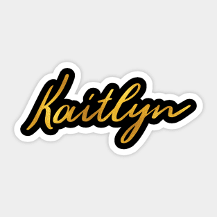 Kaitlyn Name Hand Lettering in Faux Gold Letters Sticker